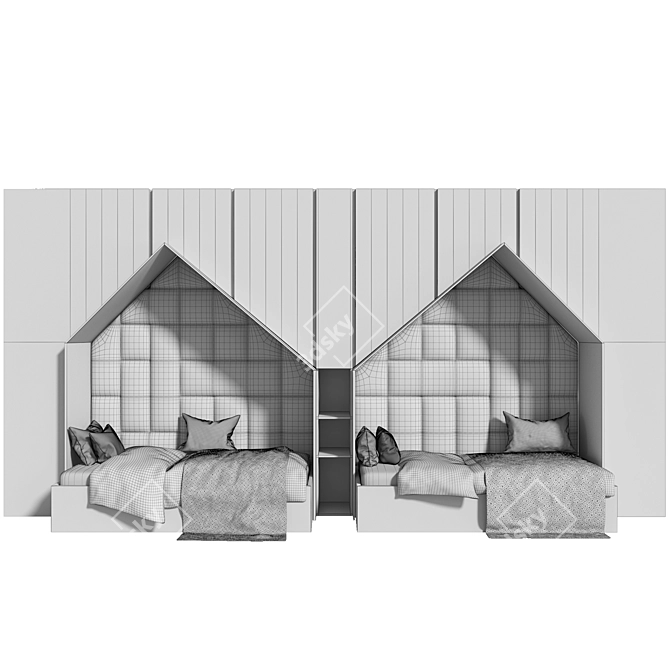 Elegant Queen Bedroom Set 3D model image 3
