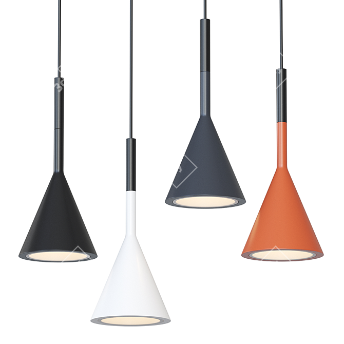 Modern Conical Pendant Lamp - Lampatron JOT 3D model image 1
