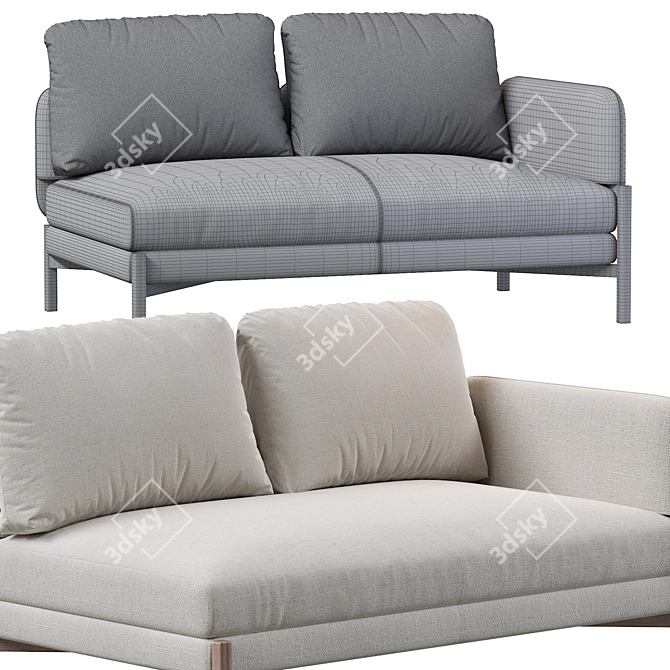 French Flair: JULES 2-Seater Unit 3D model image 4