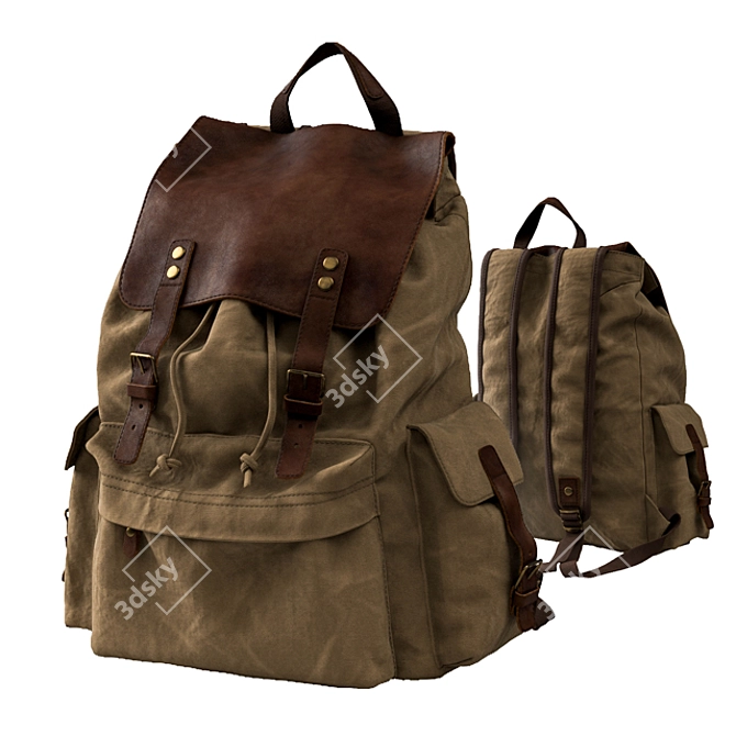 Canvas H-ANDYBAG: Stylish & Spacious 3D model image 1