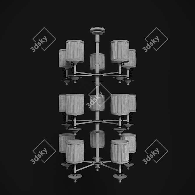 Enchanting Glow Chandelier 3D model image 2