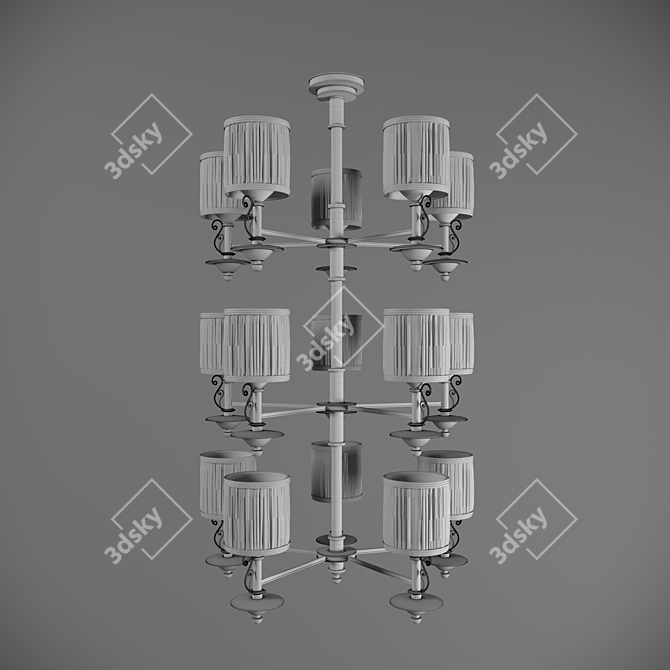 Enchanting Glow Chandelier 3D model image 4