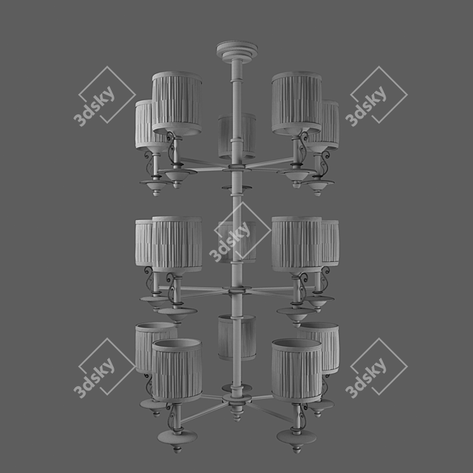 Enchanting Glow Chandelier 3D model image 7