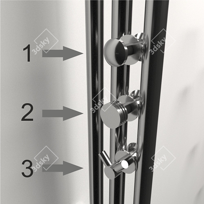 Sunerjord Chord Stainless Steel Towel Rack 3D model image 3