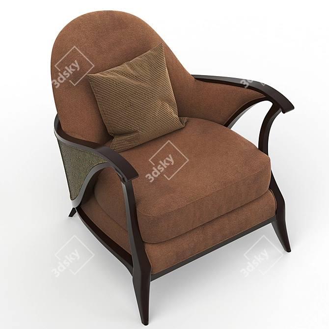 Title: Elegant Curtsy Caracole Chair 3D model image 4