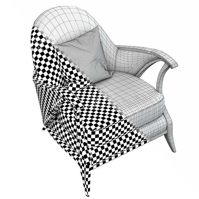 Title: Elegant Curtsy Caracole Chair 3D model image 5