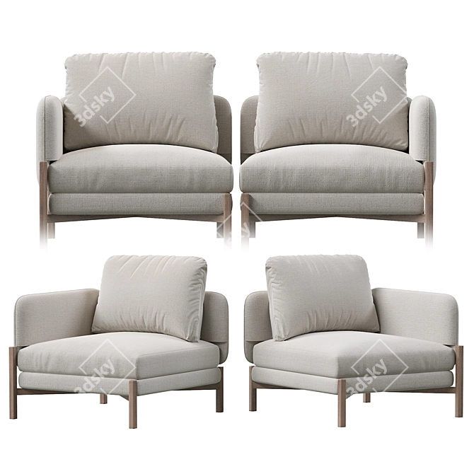 French Flair: JULES Corner Unit 3D model image 2