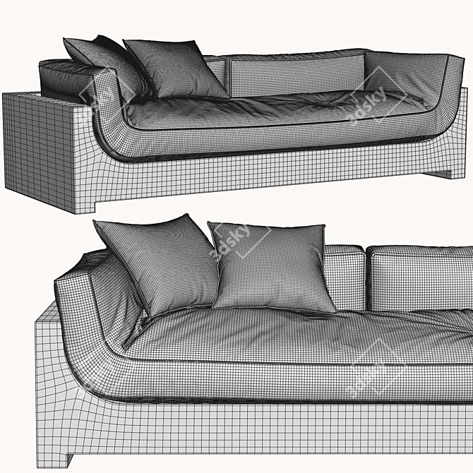 FRANCK Sofa: Stylish and Comfortable 3D model image 2