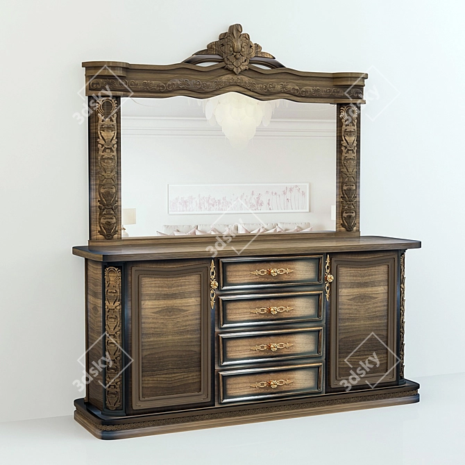 Classy Classic Chest of Drawers 3D model image 1