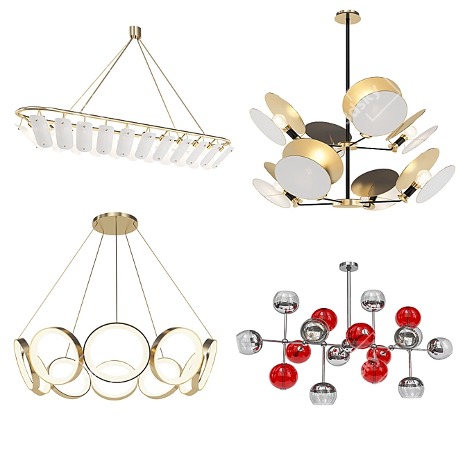 Modern Chandeliers Collection 3D model image 1