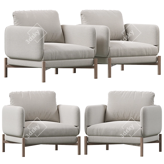 French Flair: JULES Armchair 3D model image 1