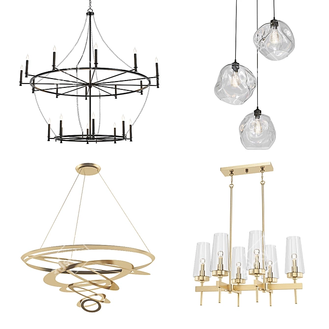 Modern Chandelier Collection 3D model image 1