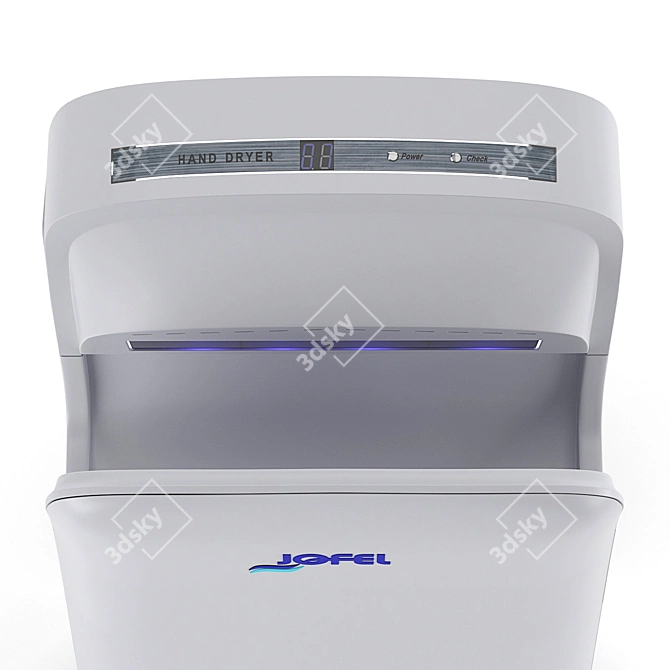 Sleek Wall-mounted Hand Dryer 3D model image 4