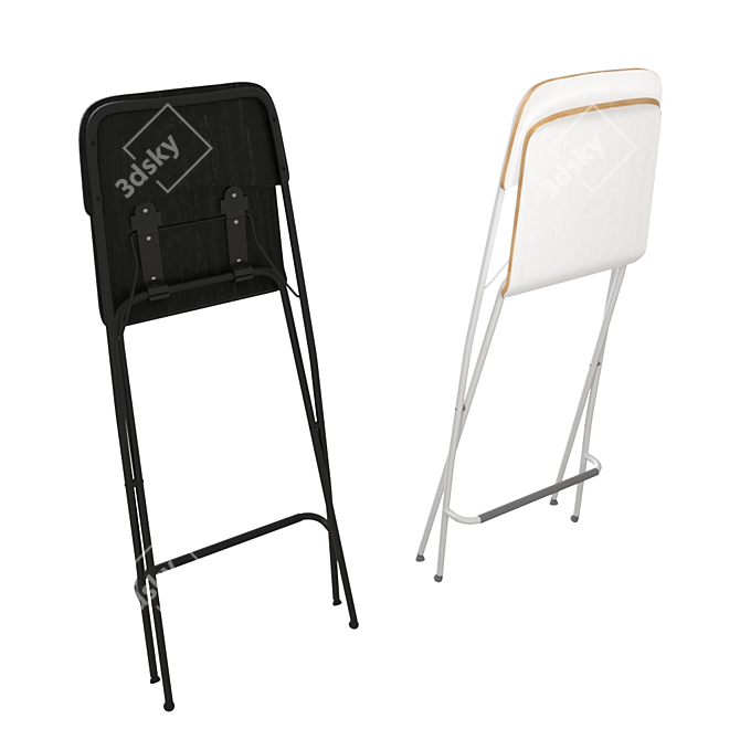 Foldable Bar Stool with IKEA Pillow 3D model image 2