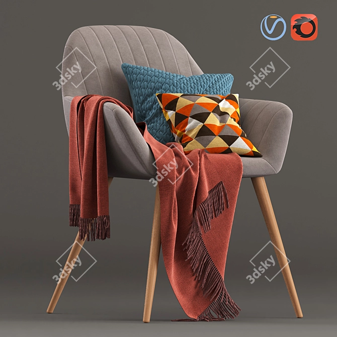 Velvet Armchair: Christie/H.La Forma 3D model image 1