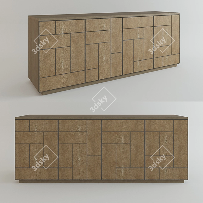 Bernhardt Mosaic Console: Chic Entertainment Solution 3D model image 1