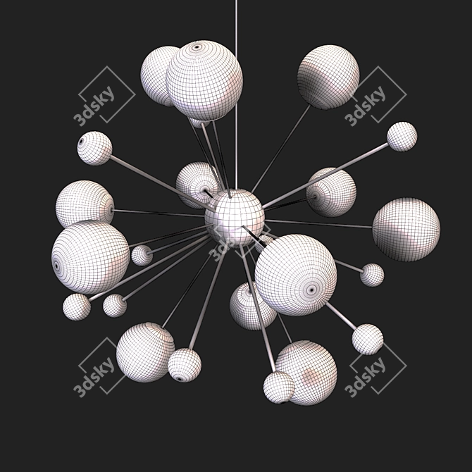 Modern Sputnik Chandelier 11-Light 3D model image 3