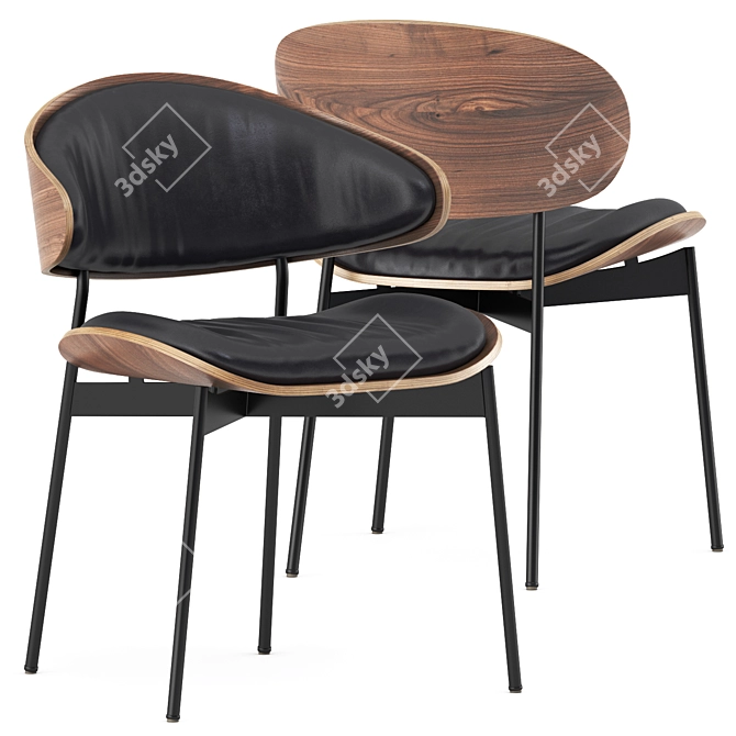 Sleek Harri Desk & Luz Chair 3D model image 4