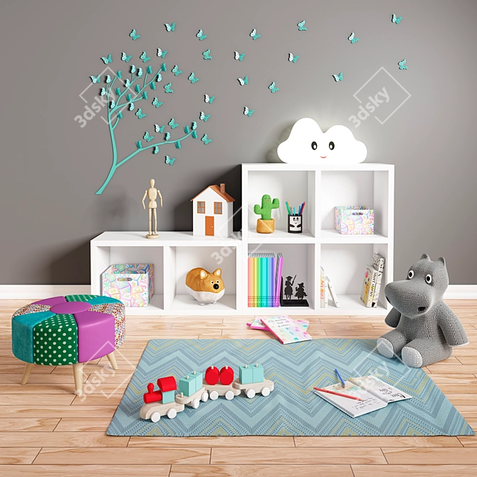 Dreamy Kids Bedroom Set 3D model image 1