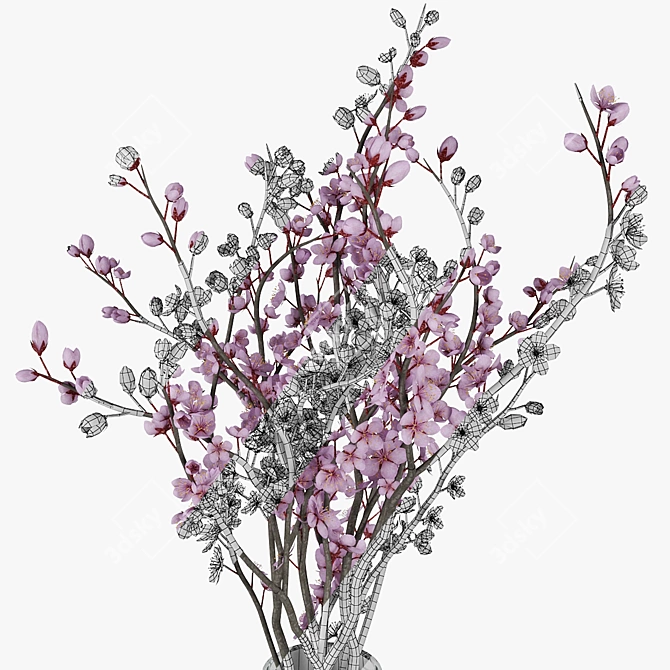 Blooming Plum Branch 3D model image 4