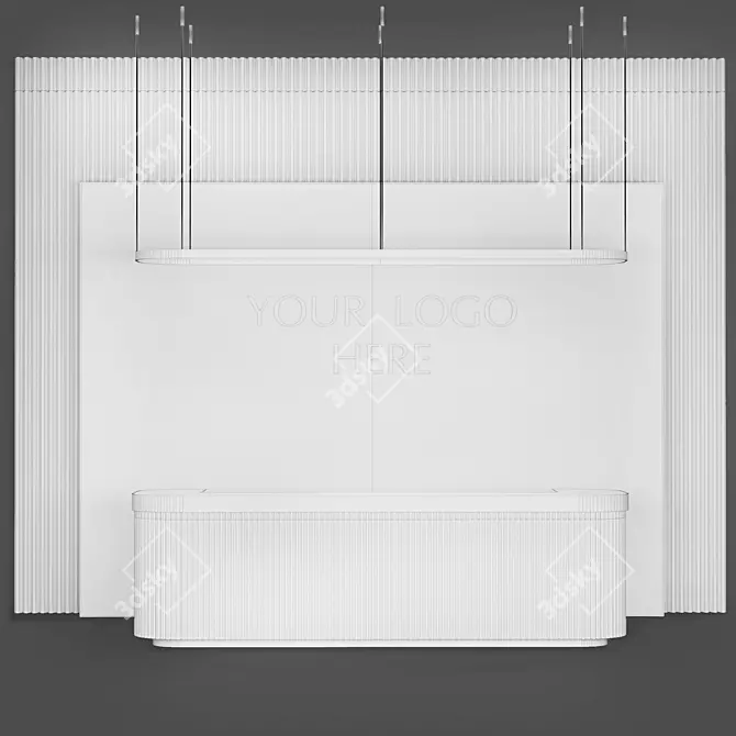Elegant Metal and Marble Reception 3D model image 3