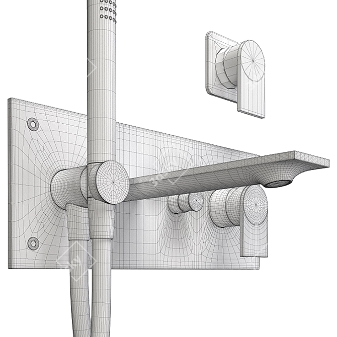 Rubinetterie Treemme RAN Mixer Set: Stylish and Functional 3D model image 4