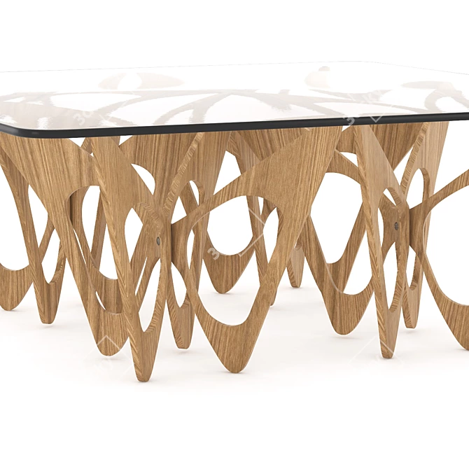 Elegant Butterfly Coffee Table 3D model image 4