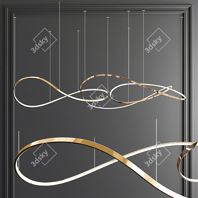 Elegant Linear Chandeliers Collection 3D model image 4