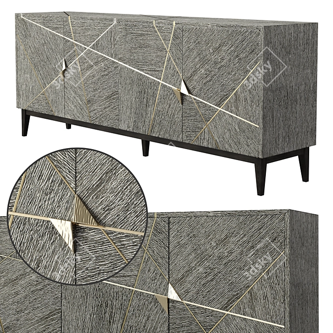 Jonathan Charles Modern French Oak Sideboard 3D model image 1