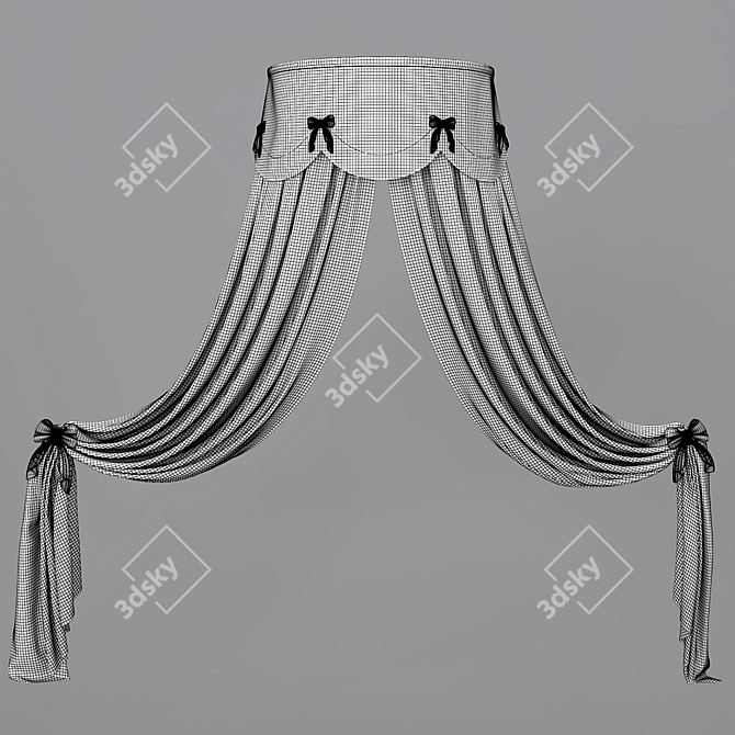 Elegant Lace Canopy 3D model image 6