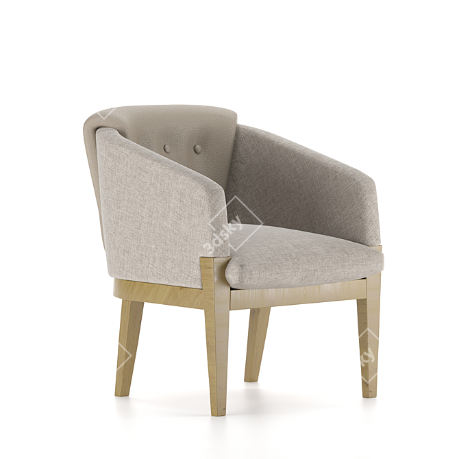  Sturdy and Stylish Club Chair 3D model image 4