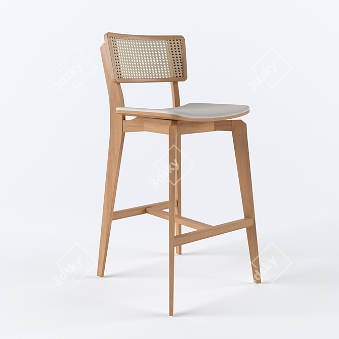 Natural Wood Chair 3D model image 1