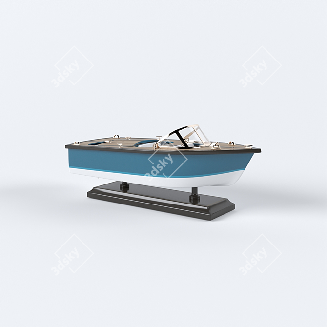 Nautical Poly Boat Decoration 3D model image 1