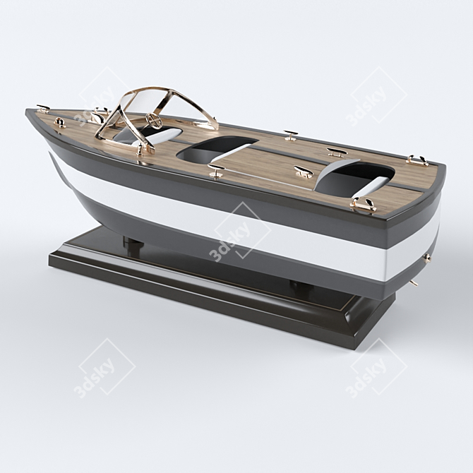 Nautical Poly Boat Decoration 3D model image 5