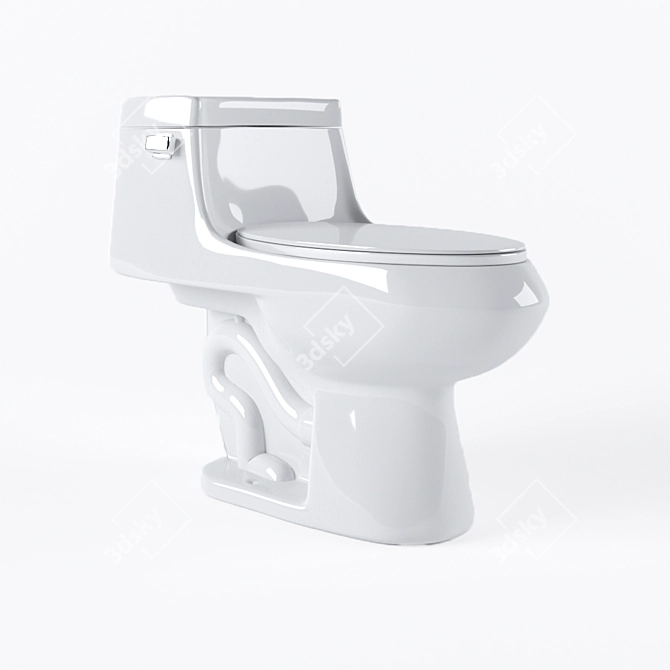 Z-Power Toilet: Experience the Ultimate Cleanliness 3D model image 1