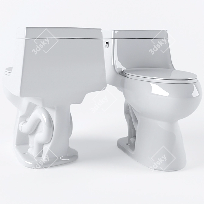 Z-Power Toilet: Experience the Ultimate Cleanliness 3D model image 3