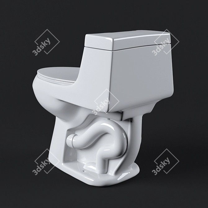 Z-Power Toilet: Experience the Ultimate Cleanliness 3D model image 8