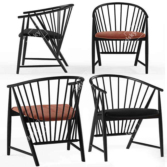 Sleek Gemla Armchair: Stylish and Comfortable 3D model image 2