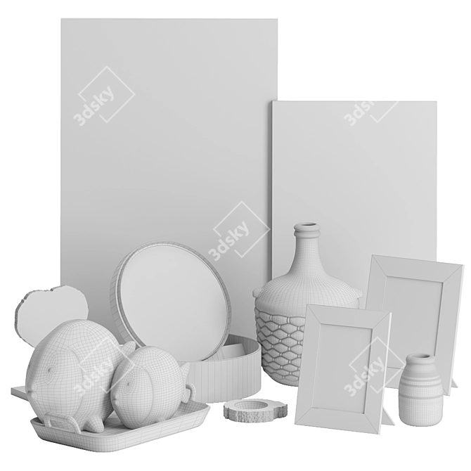 Zara Home Spring-Summer 2020 Collection: 10-Piece Decor Set 3D model image 4