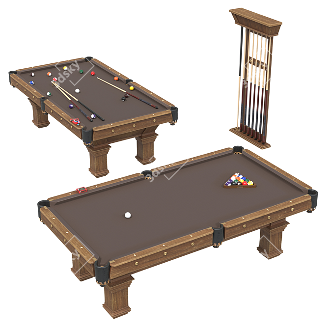 Brunswick Vintage Billiards Table 3D model image 1