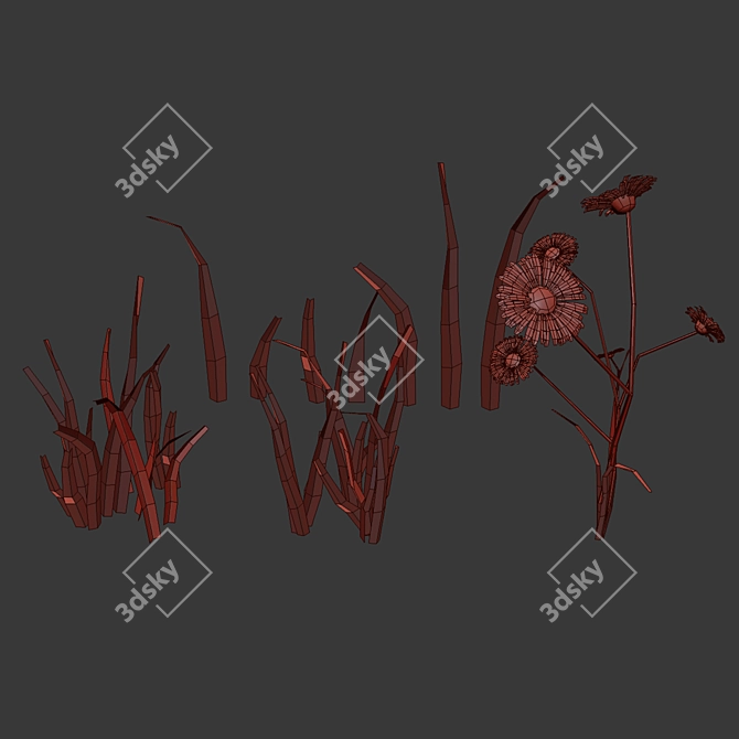 Corona Grass Set: Realistic 3D Vegetation 3D model image 2