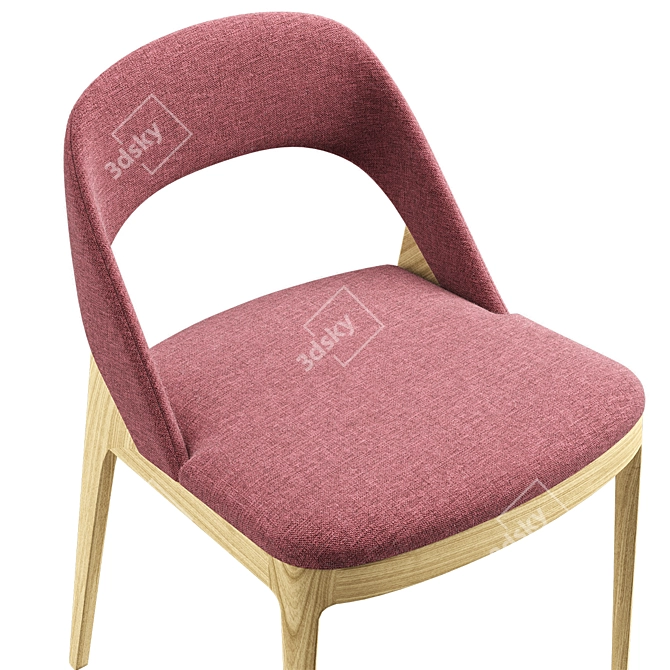 Elegant Wood Frame Chair 3D model image 4