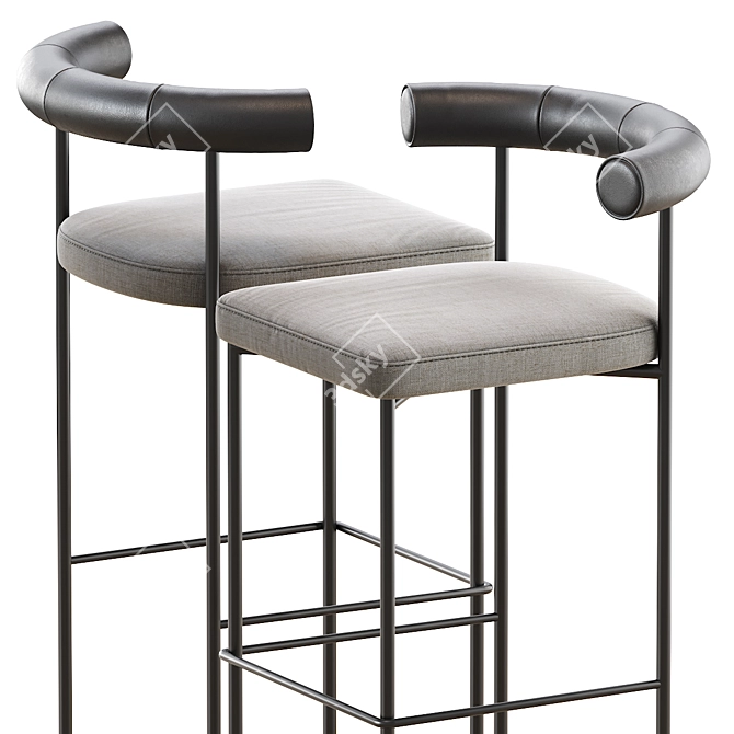 Elegant Kashmir Bar Stool 3D model image 2