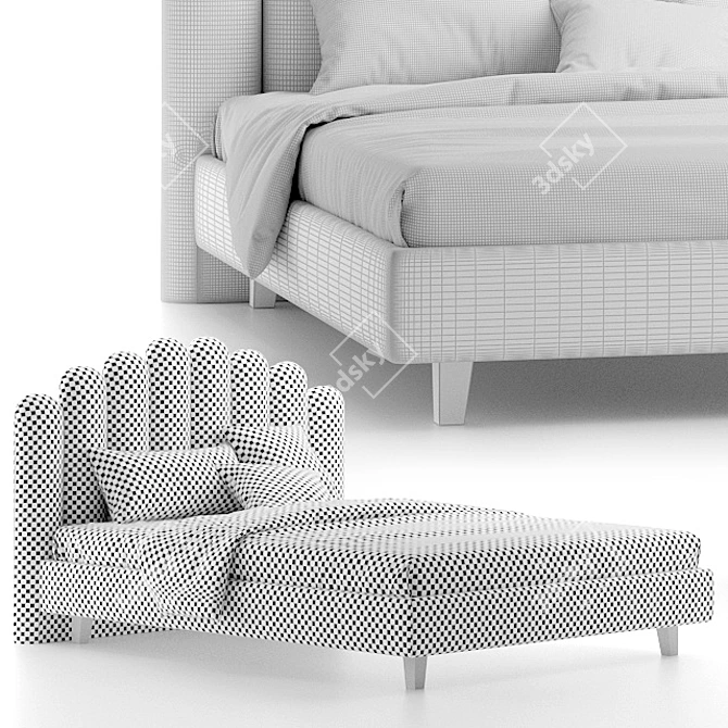 Sharlotta L 1600 Queen Bed 3D model image 4