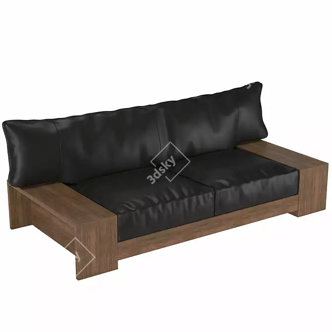 Japanese Inspired Kiza Sofa 3D model image 6