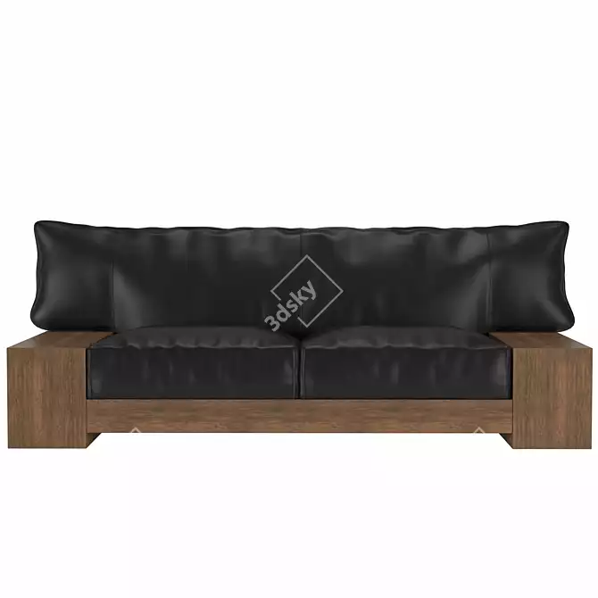 Japanese Inspired Kiza Sofa 3D model image 8