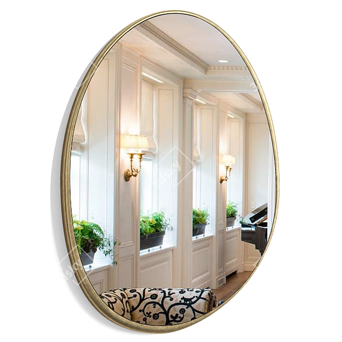 Elegant Elliptical Mirror 3D model image 3