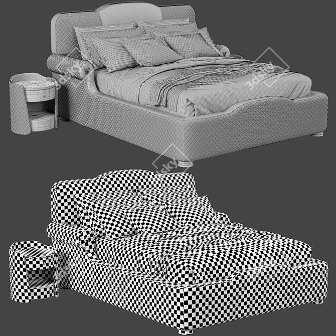 Luxury Vision Palladium Bed 3D model image 10