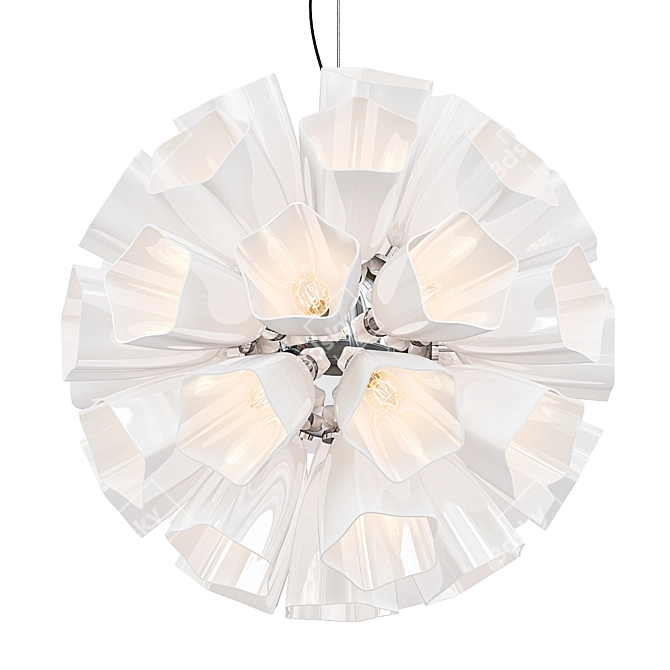 Elegant Snowdrop Bouquet Chandelier 3D model image 1
