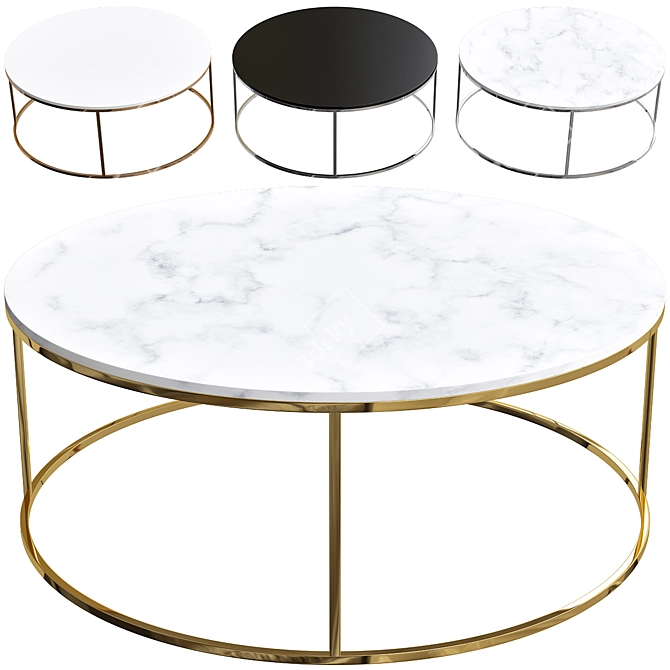Kensal Circular Coffee Table: Sleek and Versatile 3D model image 1
